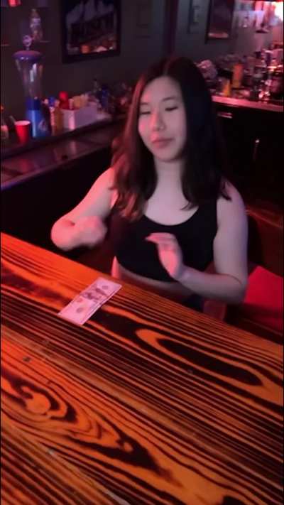 Your friends love visiting your girlfriend at her bartending job.