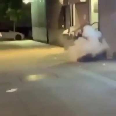 Blowing up a homeless guy with a firework