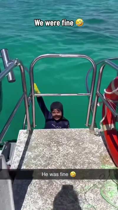 Boy proudly showed off the fish he caught 