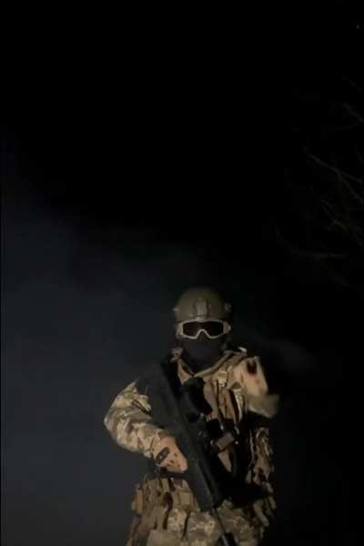 Masked Ukraine soldier delivers his message as he guards HIMARS launch at russian positions