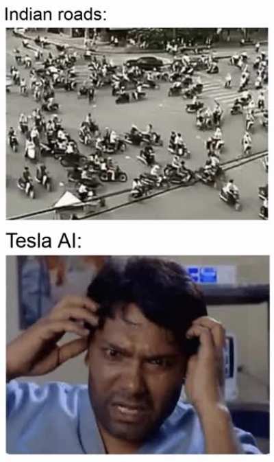 Indian roads are not Tesla's cup of tea😝
