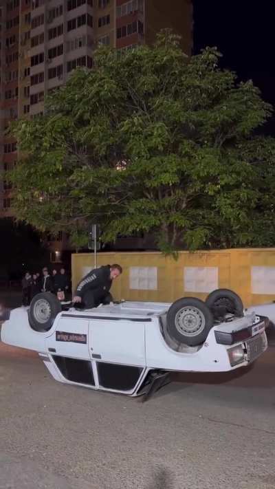 I'm glad he was able to crawl away from that car wreck