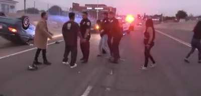 WCGW when a woman attacks camera man at the scene of the accident…