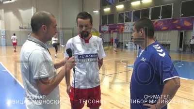 Reporter gets slammed in his face by a fast ball