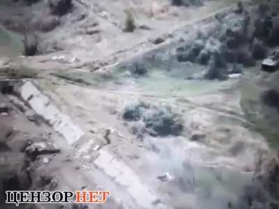 Soldiers of Armed Forces of Ukraine on one IFV attack fortified Russian positions and force occupiers to flee. Source:  