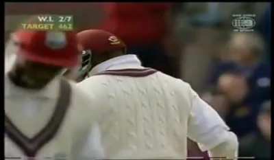 Gillespie setting up Lara to bowl him out in the end for a duck