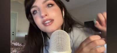 Beebee pretending to suck a dick