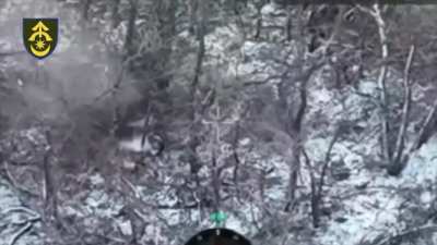 Two Russian soldiers stepped on a anti-personnel mine. Avdiivka sector.