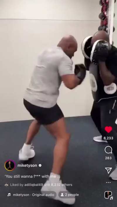 Mike Tyson on day 3 of preparing for his next fight with Jake Paul