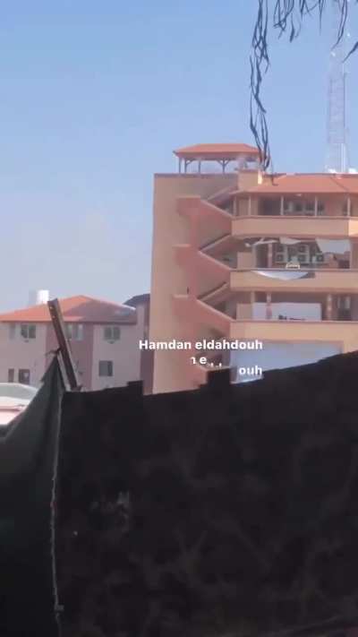 Militants returning fire from Nasser Hospital in Gaza 23/01/2024