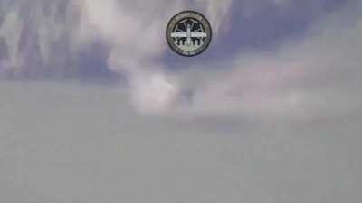 Drone footage of Ukrainian long-range loitering munition attacking a Russian BM-27 