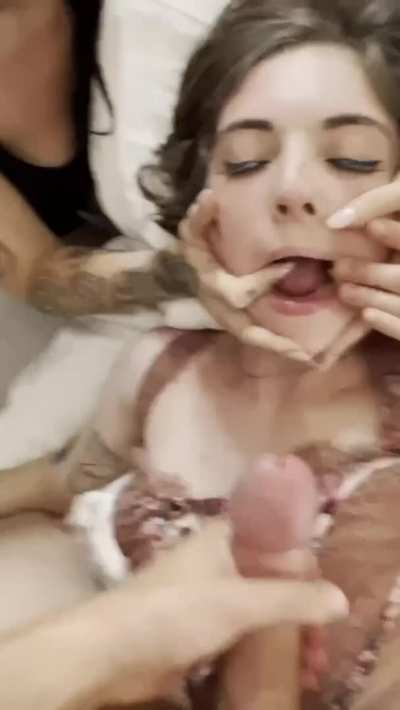 Making sure she swallows his cum (OC)