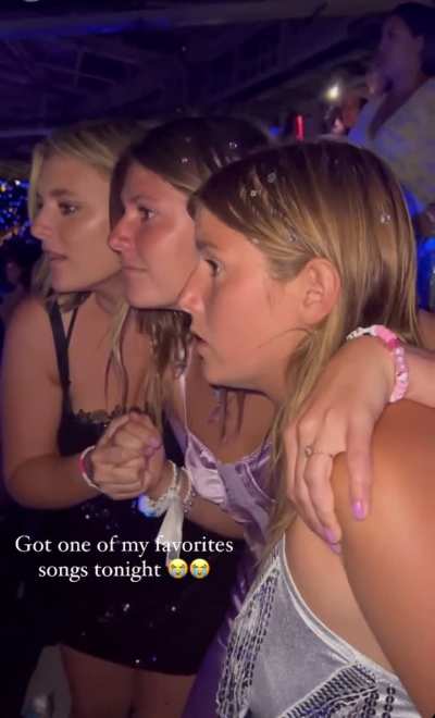Main characters hear Taylor Swift start singing one of their favorite songs