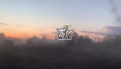 Ukrainian Humvees storming a Russian-occupied village, unknown front