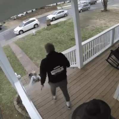 Watching the second person walk right in after seeing the danger.