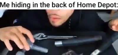 Me hiding in the back of Home Depot