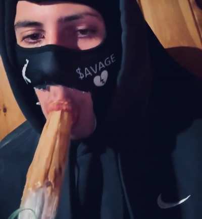Sucking creamy scat off bubble wand