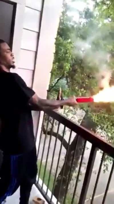 Almost blew his hand off