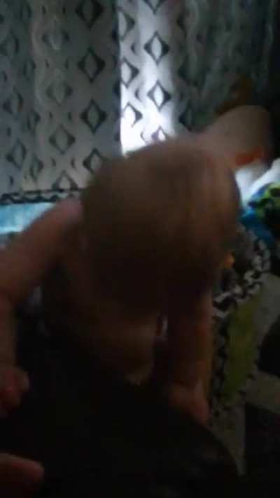 He doesn't like having his nappy on