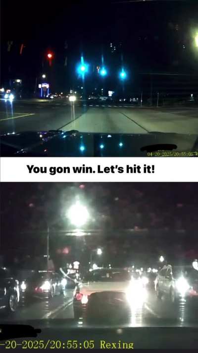 Two bros at a red light.