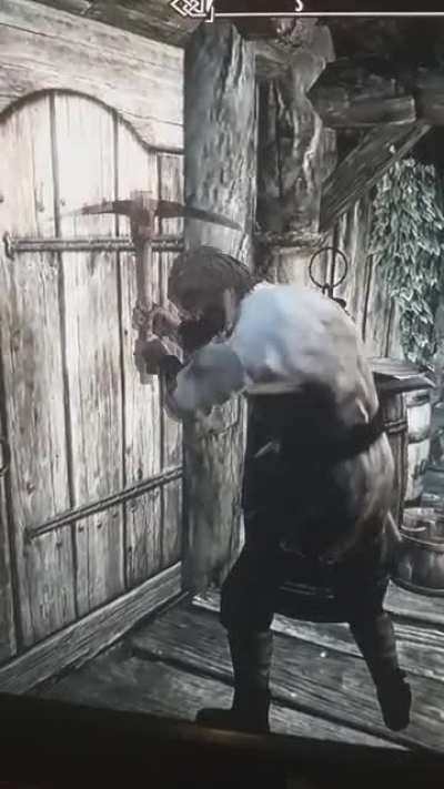 Either my game is having a *miner* issue, or this lad doesn't get what people mean when they say lockpicking..