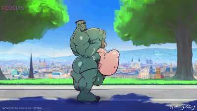 [M/M] A comission I got by animas animus.. i wish i would be that inflated (AnimasAnimus)