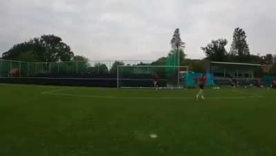 Caglar Soyuncu's Training Goal (Goalkeeper is Merih Demiral)