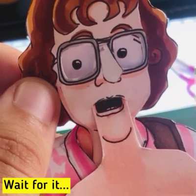 Working on this Paul Brady paper puppet! (Wait for surprise at end)