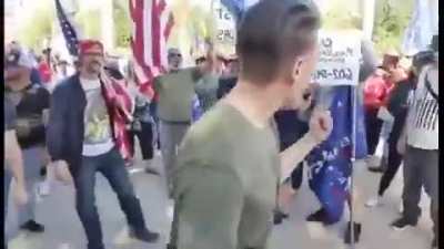 MAGA crowd cheers for a guy giving a literal Hitler speech