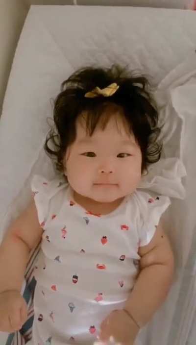 my 6 mo started “baba” when I was changing her diaper. My heart melts
