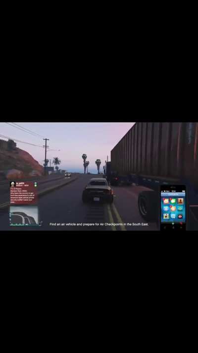 Hit a semi truck and GTA said ‘launch sequence initiated’