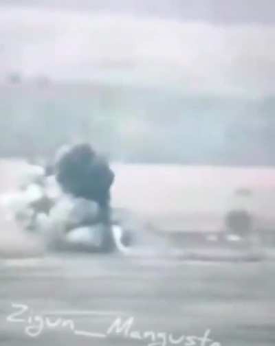 A Russian Tank Is Hit And Destroyed In Kursk.
