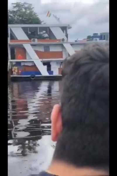 Crane operator drops load on yacht