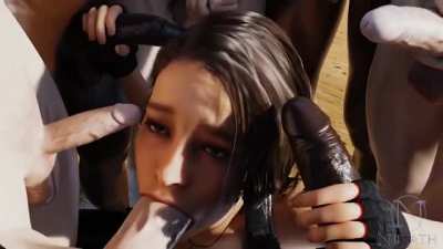 Jill Surrounded By Cocks (Niisath) [Resident Evil]