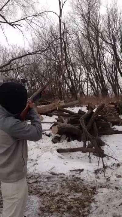 My old roommate had never shot a gun before so I let him try it out
