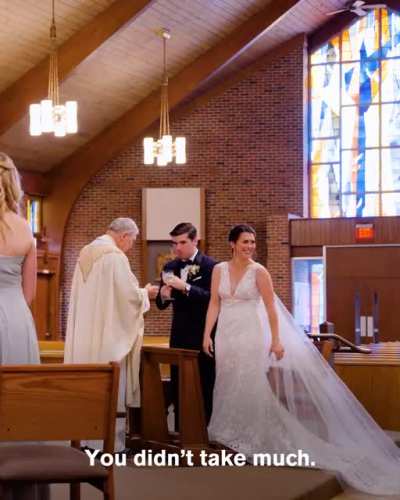 The groom became a believer in this moment