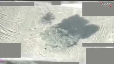 saudi air force targets houthis supply pickup truck-position. yemen-hajjah date unknown