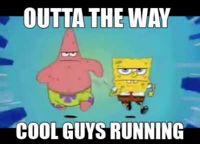 Two cool guys running