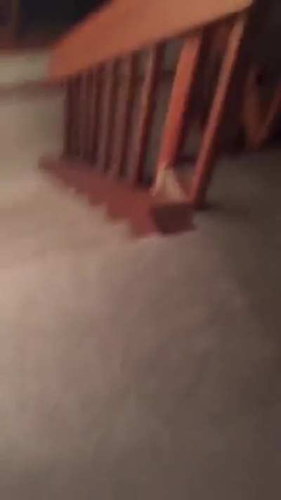 It's coming up stairs