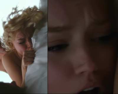 Ana de Armas has you tied to the end of her bed as she moans in pleasure