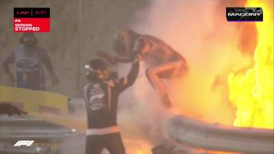 Alan van der Merwe interview after Grosjean's crash