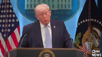 REPORTER: Attacking power plants and bridges violates Geneva Convention. Isn’t that a war crime?
TRUMP: I hope I don’t have to do it… they won’t have nuclear weapons.
REPORTER: That didn’t answer my question.
TRUMP: You are fake news.