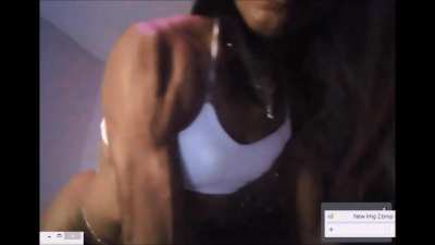 Horny fit power<wbr>fully<wbr>-buil<wbr>t ebony shemale.