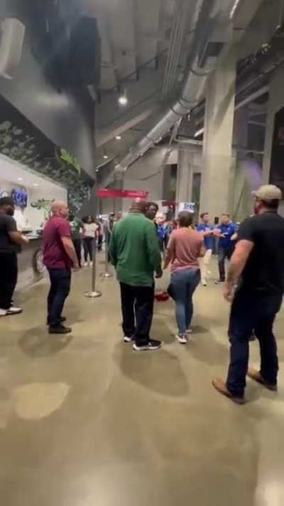 Knocked his wife down in the process