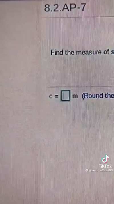 Find the measure of side c