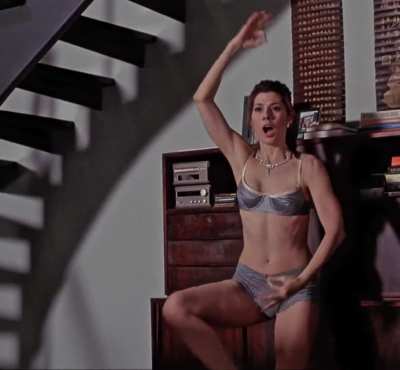 When Aunt May got a little drunk and stripped down to her underwear. [Marisa Tomei]