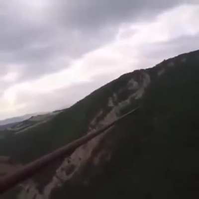 Zipline malfunction halfway through