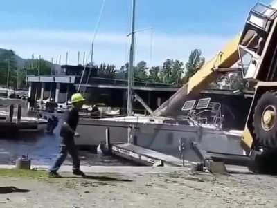 Boat and crane
