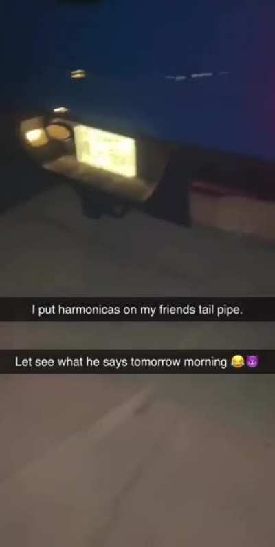 Harmonica on a tail pipe.