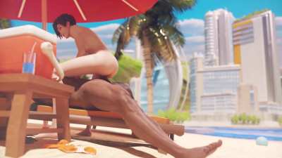 Tracer at the beach.